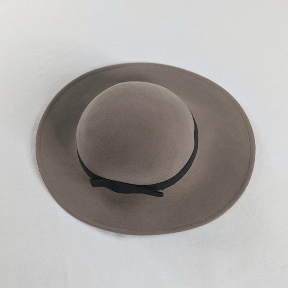 VTG Lancaster Wool Rounded Pencil Rin Felted Tan Cream Gray Hat - Picture 2 of 5